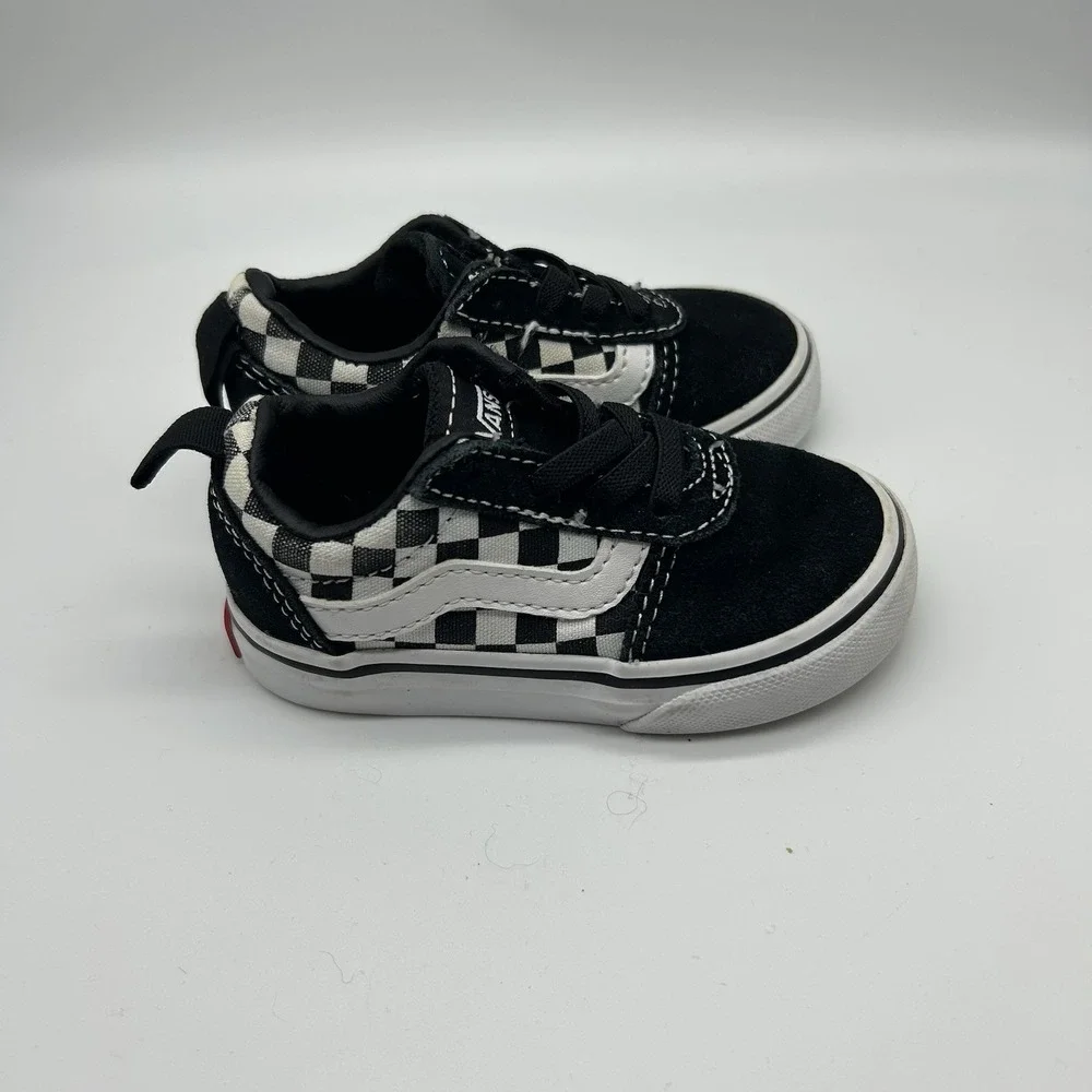 Vans Old Skool Checkerboard Toddler Size 5 Sneakers Black White Skater